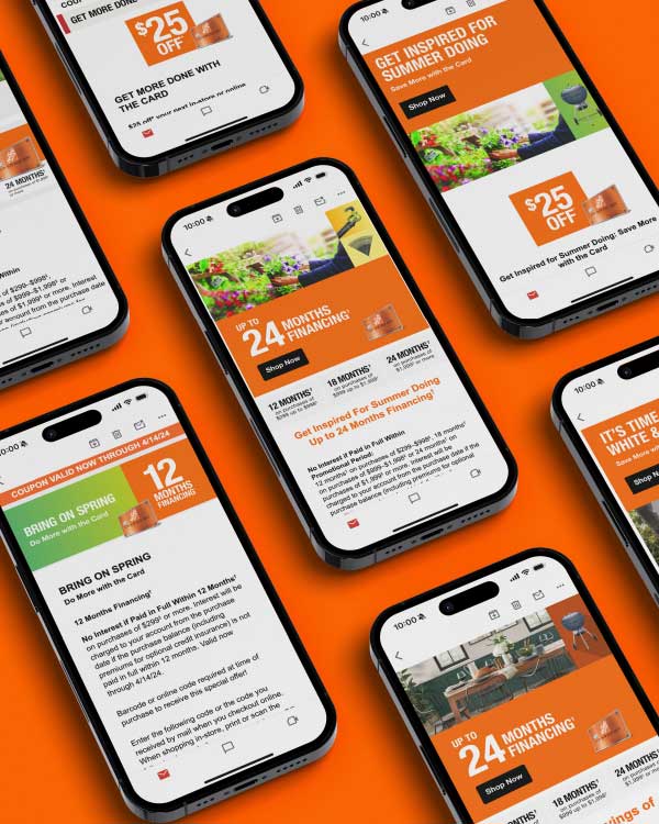 The Home Depot promotional emails